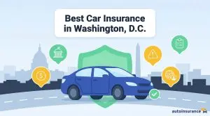 graphic of a car with washington DC landmarks in the background