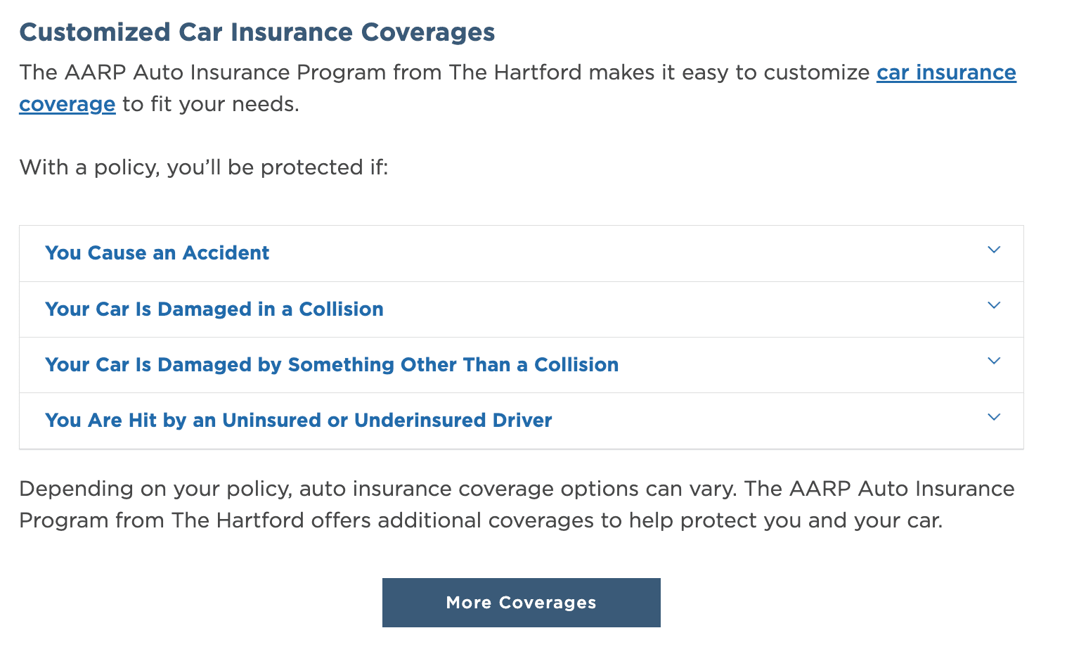 AARP The Hartford Coverages