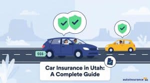 graphic of a car with shield icons above it