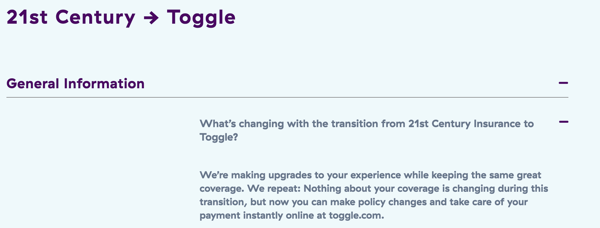 21st Century to Toggle Transition