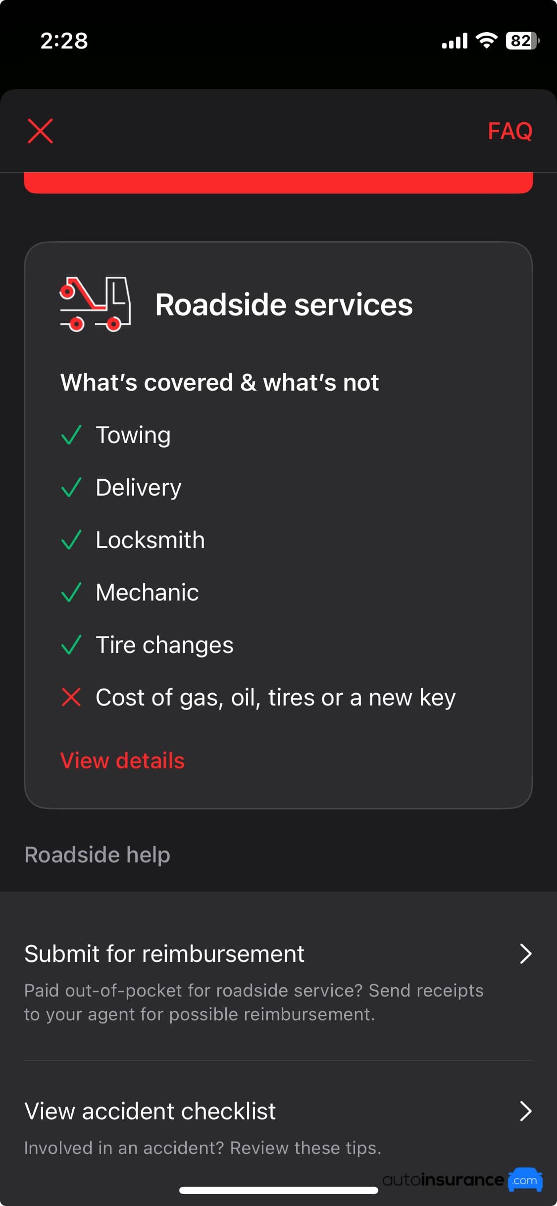State Farm app roadside services