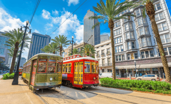 Trolley cars in Louisiana