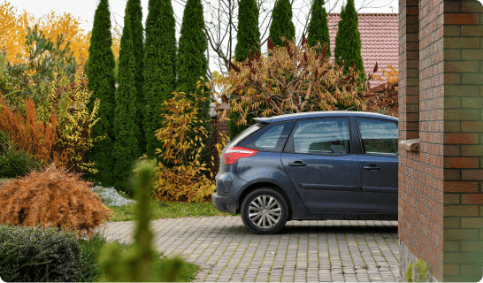 Car in a driveway