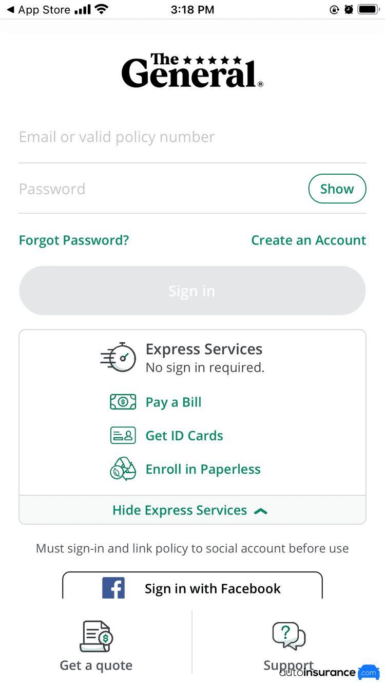The General App Home