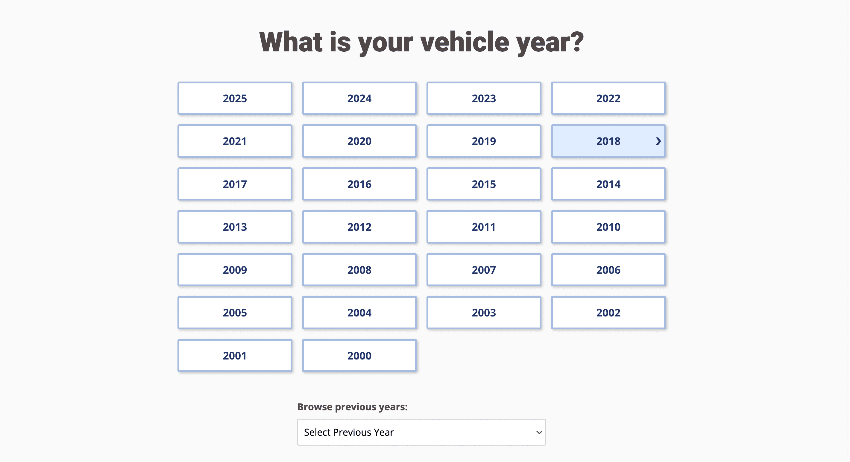 Good2Go What is your vehicle year
