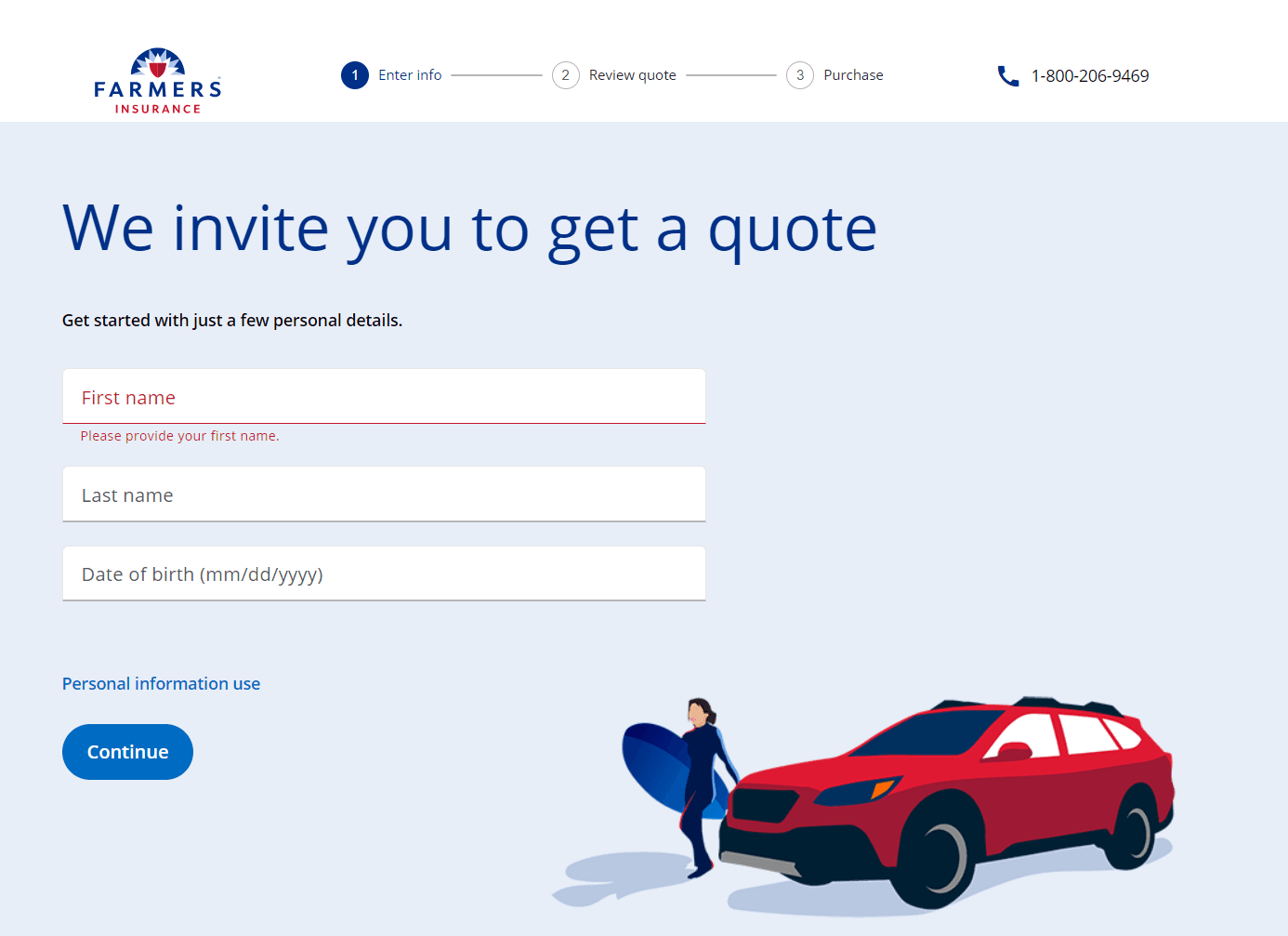 Farmers Quote Second Screen