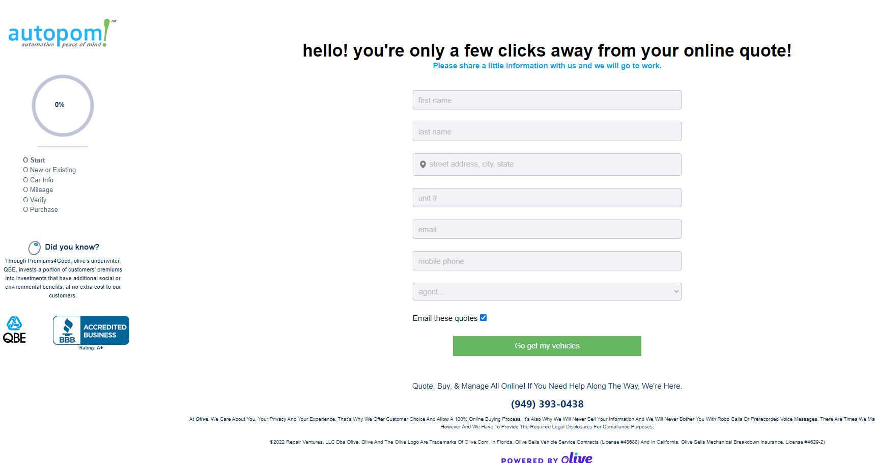 Autopom Claims Process Personal Information