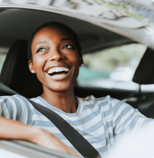 Person driving car
