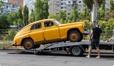 Yellow vintage car