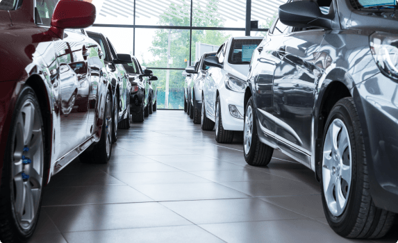 Cars in dealership