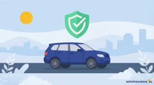 graphic of a car with a green shield above it