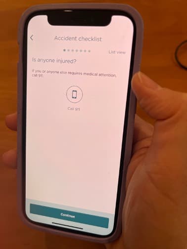 Nationwide app accident checklist