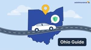 graphic of a car in front of an ohio map