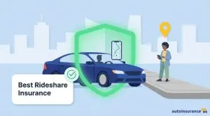 graphic of a car driving through an oversized shield