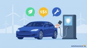 graphic of an electirc car plugged into a charger