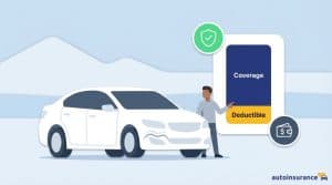 graphic of a car next to a large smartphone