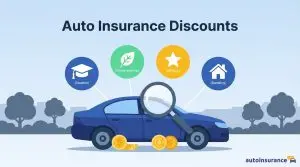 graphic of a car with coins next to it and icons above it