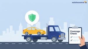 graphic of a car on the bed of a tow truck