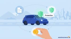 graphic of a car with a hand holding a coin