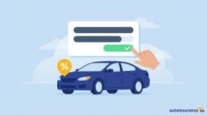 graphic of a car with a hand pointing to a card above it