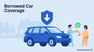 graphic of a car with a blue arrow above it