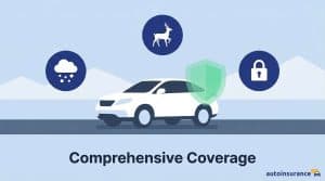 graphic of a car with blue icons above it