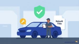 graphic of a car with a mechanic next to it
