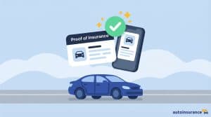 graphic of a car with an insurance card above it