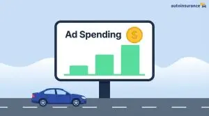 graphic of a car driving past a billboard
