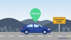 graphic of a car with an Alabama icon above it