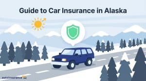 graphic of an SUV driving down a snowy highway