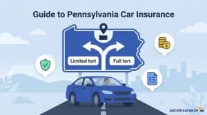 graphic of a car below a pennsylvania map