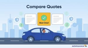 graphic of a car with a card that says "best deal" above it
