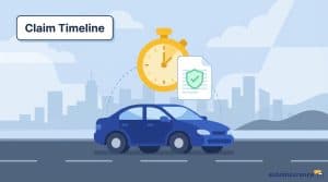 graphic of a car with a clock above it