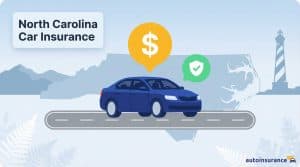graphic of a car in front of a north carolina map
