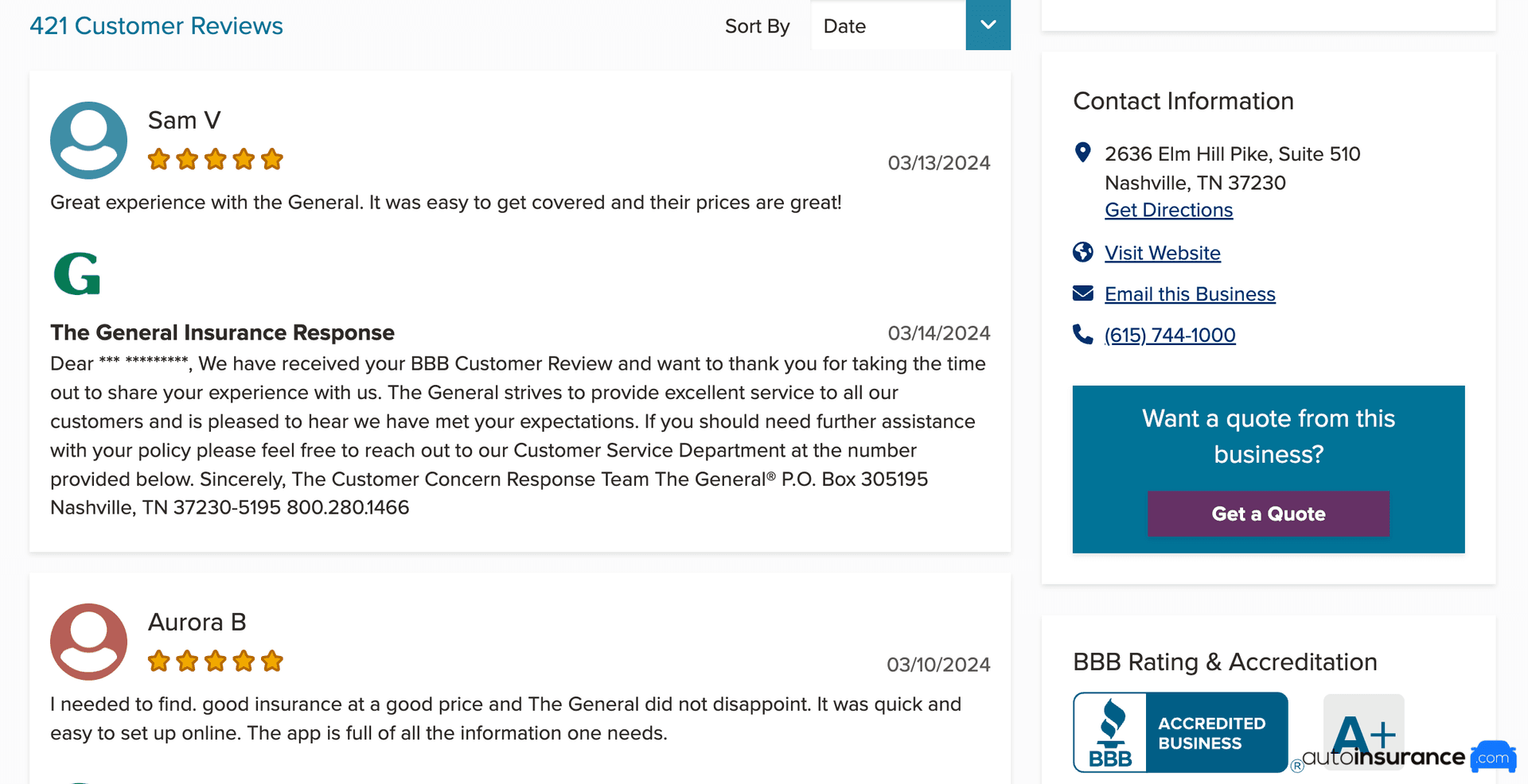 The General Better Business Bureau
