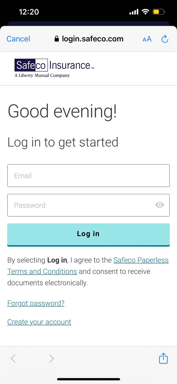 Safeco Insurance Log In to Get Started
