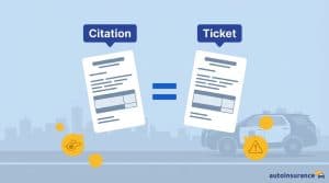 graphic of a ticket and a citation