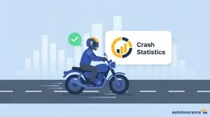 graphic of a person riding a motorcycle down a road