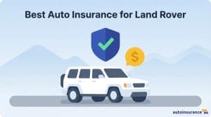 graphic of a land rover with a shield above it