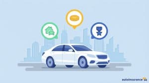 graphic of a white car with icons above it