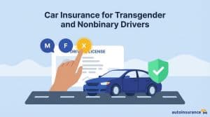 graphic of a car with a hand pointing to a driver's license