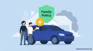 graphic of a parent and a teen next to a car