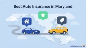 graphic of a car in front of a map of maryland