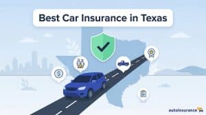 graphic of a car with a map of texas behind it