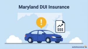 graphic of a car in front of a map of maryland