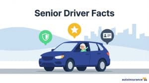 graphic of a person driving a car with icons above it