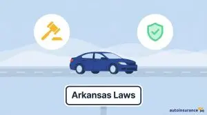 graphic of a car with a gavel and shield icon above it