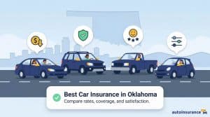 graphic of a car with a map of oklahoma in the background