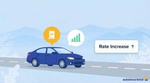 graphic of a car with mountains in the background